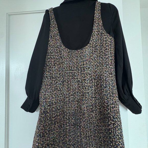 Cinq à Sept Florianna Mini Dress Confetti Tweed Long Sleeves Sz 4 - Picture 9 of 9